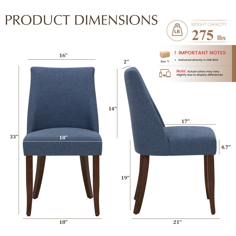 Chaise d'appoint Parsons, Bleu