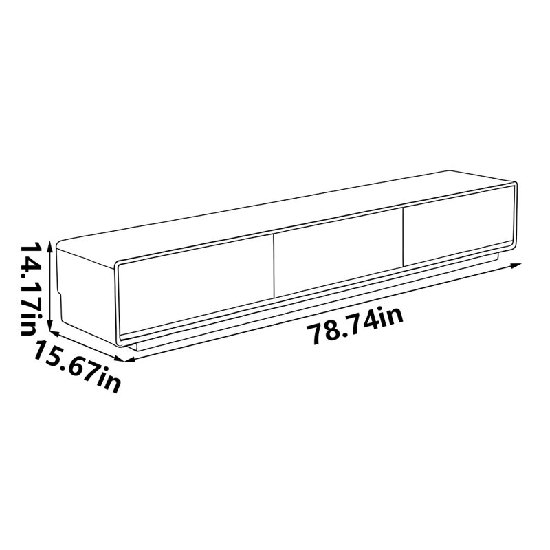 Meuble télé classique classique, 78.74"
