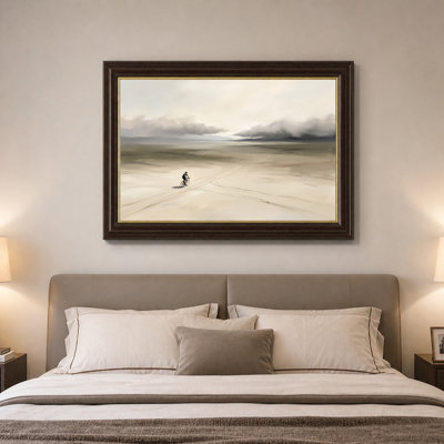 «Solo Cyclist In Vast Arid Desert Landscape», art mural