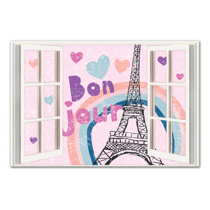 Art sur toile Bonjour, H 32 po x l 48 po x P 1,25 po