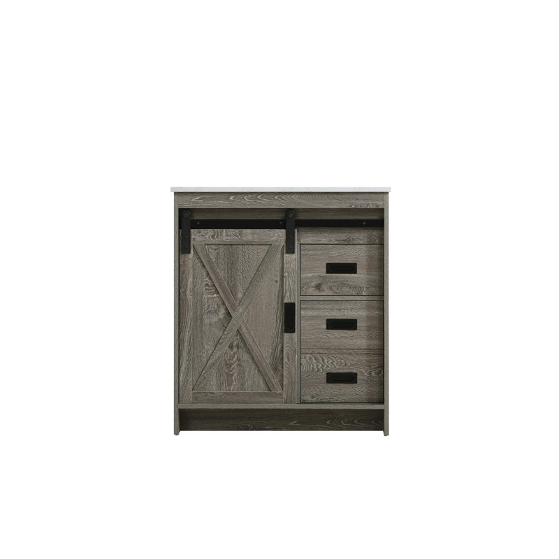 Meuble-lavabo simple 30 po Boden, Gris rustique