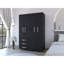 Armoire mobile Denver avec tringles, armoire double porte, 3 tiroirs et 2 tablettes, wengé noir-744340888