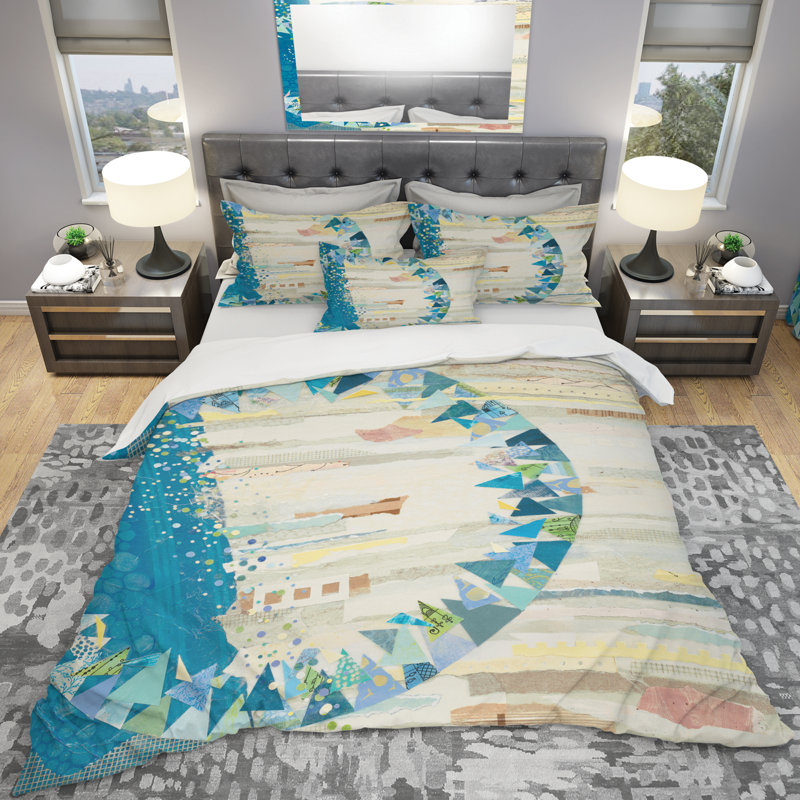 The Calm Indigo Stripes - Ensemble de housse de couette moderne et contemporain - Microfibre de polyester