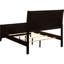 Mobilier de chambre à coucher à panneau cappuccino et grand lit noir - Lit pratique et pratique avec tête de lit en similicuir élégante-1814403585