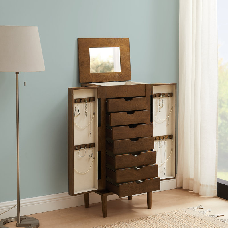 Naithan 18'' Wide Jewelry Armoire with Mirror