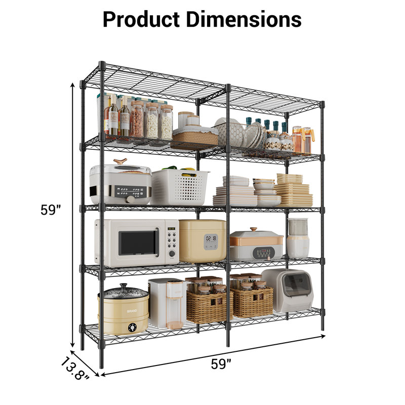 149.9cm W Metal Shelving Unit