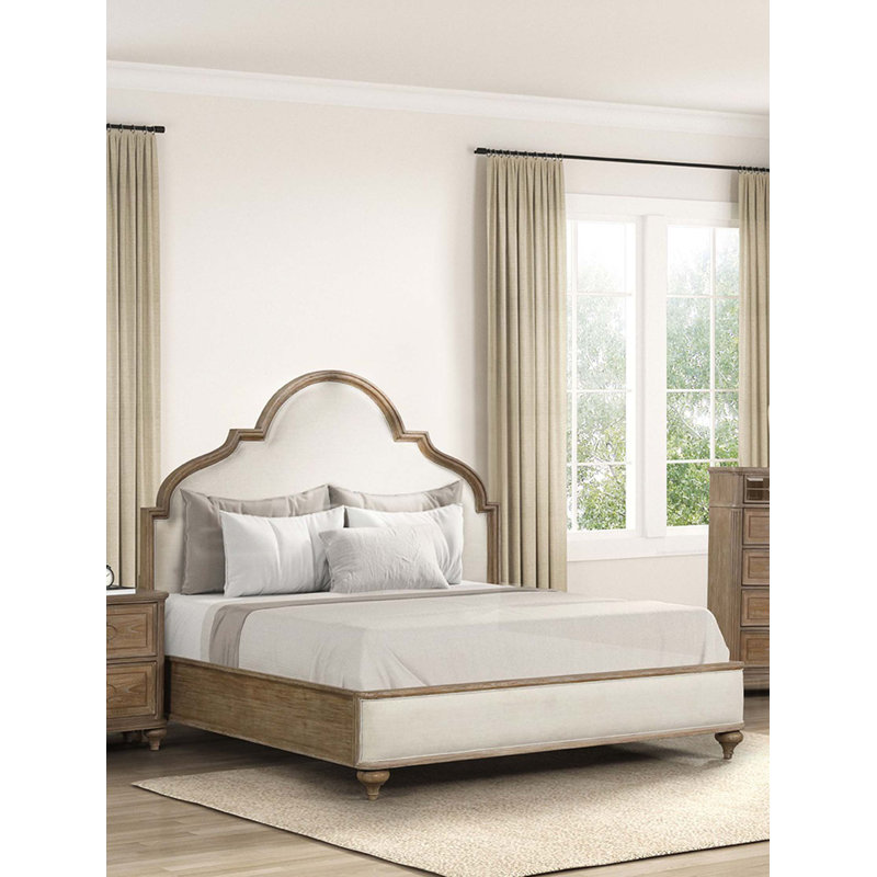 Cadre de lit rembourré Gorgeous Classic Rustic, Grand lit