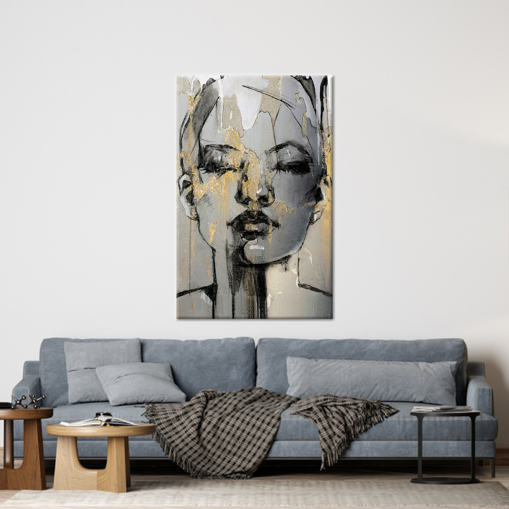 kayra export Abstract Woman Face Wall Art - Trendy Canvas Print Gift ...