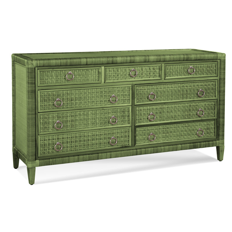Commode 9 tiroirs Monterey, Non, Nickel satiné, Champignon