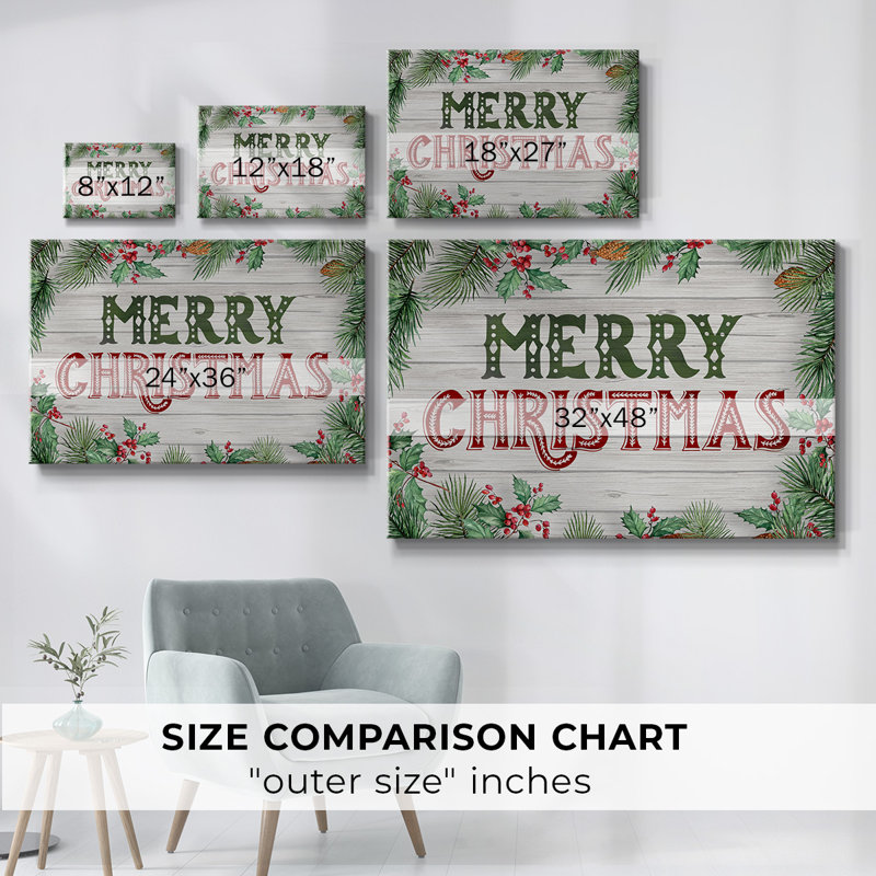 Toile tendue avec châssis de Noël, H 40 po x l 60 po