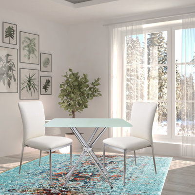 3 Pieces 36" Inch Contemporary Elegance Squared Dining Set