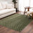Kwan Machine Washable Checkered Geometric Green Area Rug-1743505