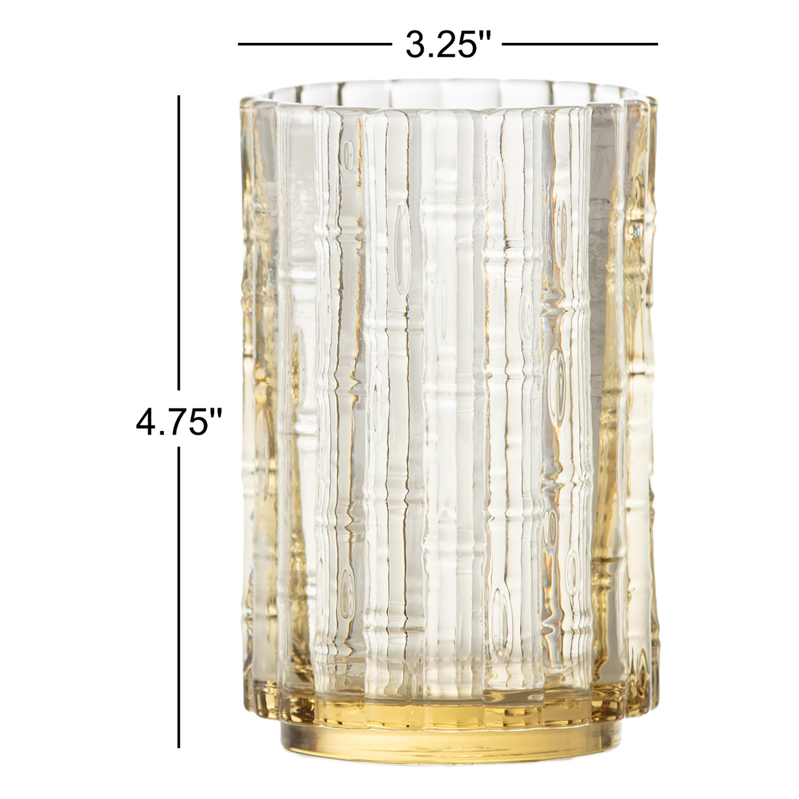 Ribbed Whiskey Glass, 13.5 fl oz, Ginger Gold