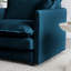 Chaise d'appoint bleue avec repose-pieds et salon - Chenille moderne et confortable