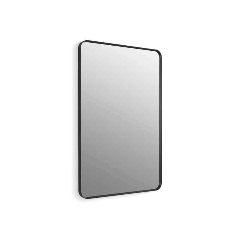 Miroir de salle de bain mural, Noir mat, 45 po x 30 po