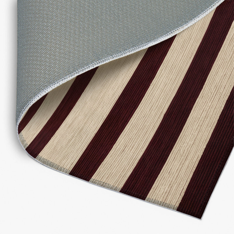Tapis intérieur / extérieur noir HorizontalStripes, Rectangulaire 2 pi x 3 pi