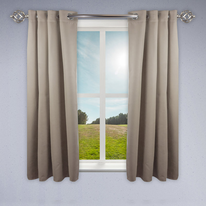 Polanco Room Darkening Curtain Single Panel, Beige, 52" x 96"