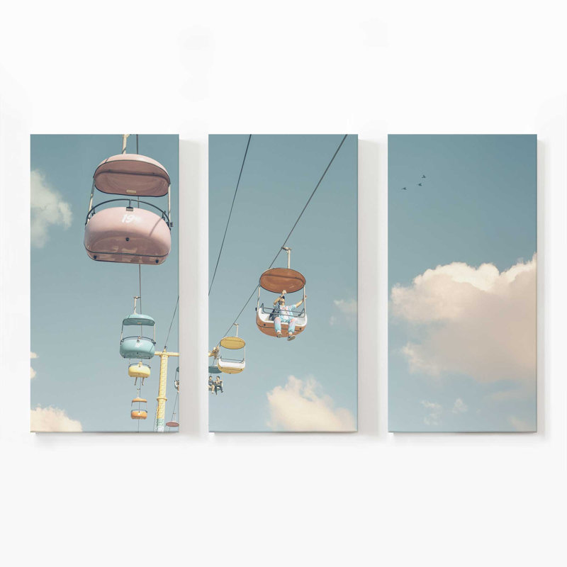 «Pastel Sky Ride Over Clouds» sur toile, H 12 po x l 18 po, Toile tendue, 1