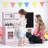 Qaba Play Kitchen, Kids Kitchen Playset Pretend Play Toy Kitchen with Play Phone, Chalkboard, Towel Rack, Ice Maker, 5 Accessories, Storage Space, Microwave & Sink, Gift for 3-8 Years, Pink-104311744