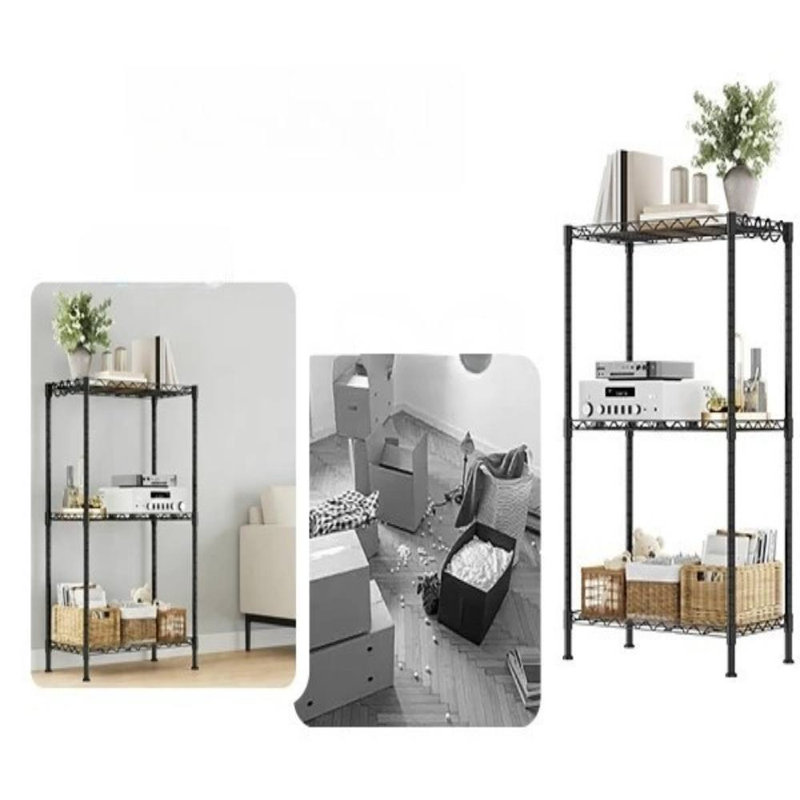 3 Tier Metal Storage Rack (Black)