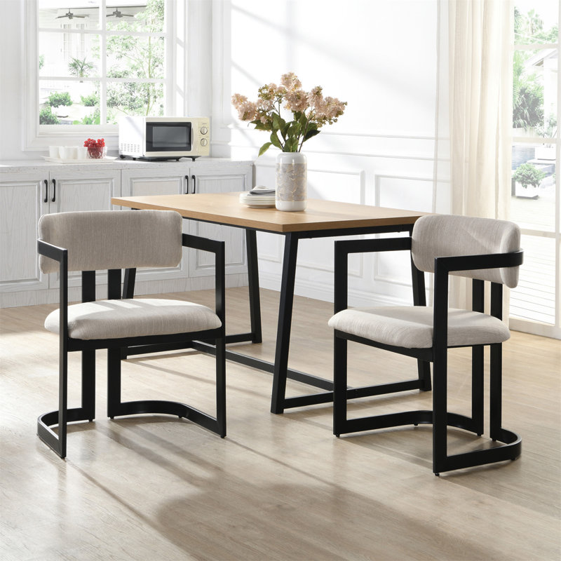 Chaises de salle à manger rembourrées, Noir