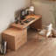 Bureau rectangulaire en bois massif avec 6 tiroirs Burlywood-909638556-909638544