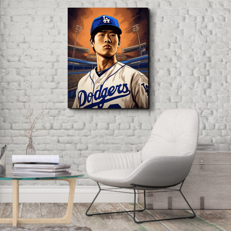 "Shohei Ohtani 7" sur toile, H 32 po x l 26 po