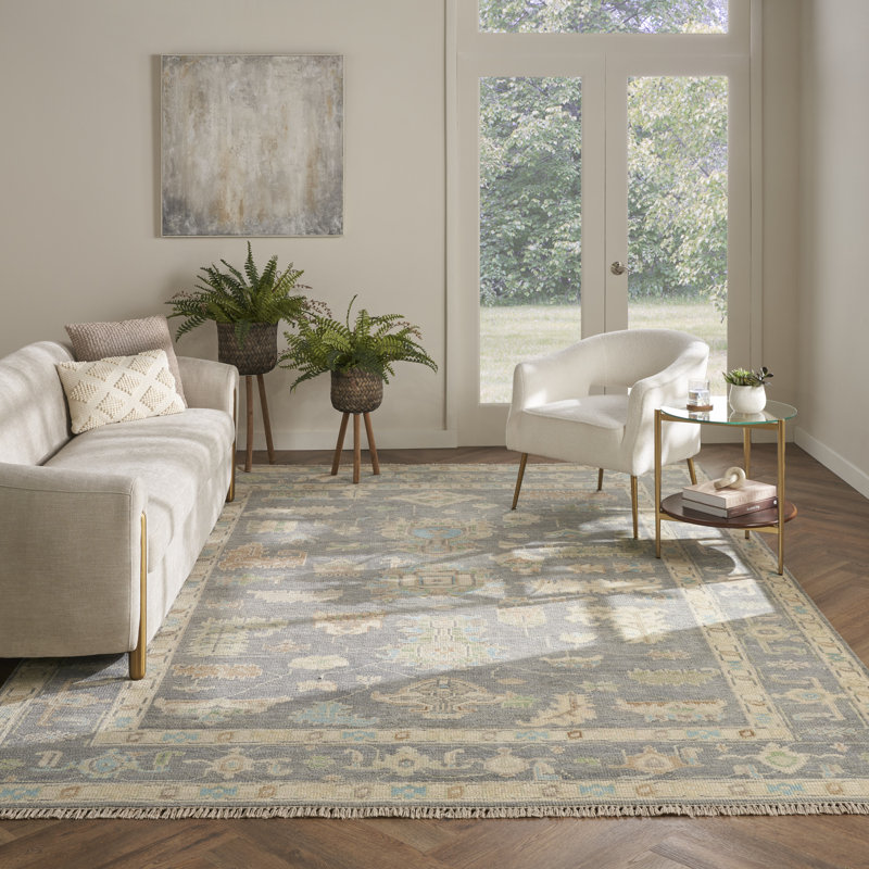 Nourison Odessa 7'9" x 9'9" Grey Multicolor Vintage Indoor Rug, Rectangle 7'9" x 9'9", Gray