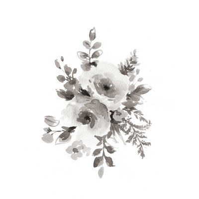 " Grayscale Watercolor Flowers "
