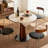 White&Walnut&Black Rectangular Sintered Stone Dining table