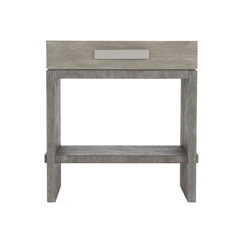 Foundations 1 - Drawer Solid Wood Nightstand, Dark Shale