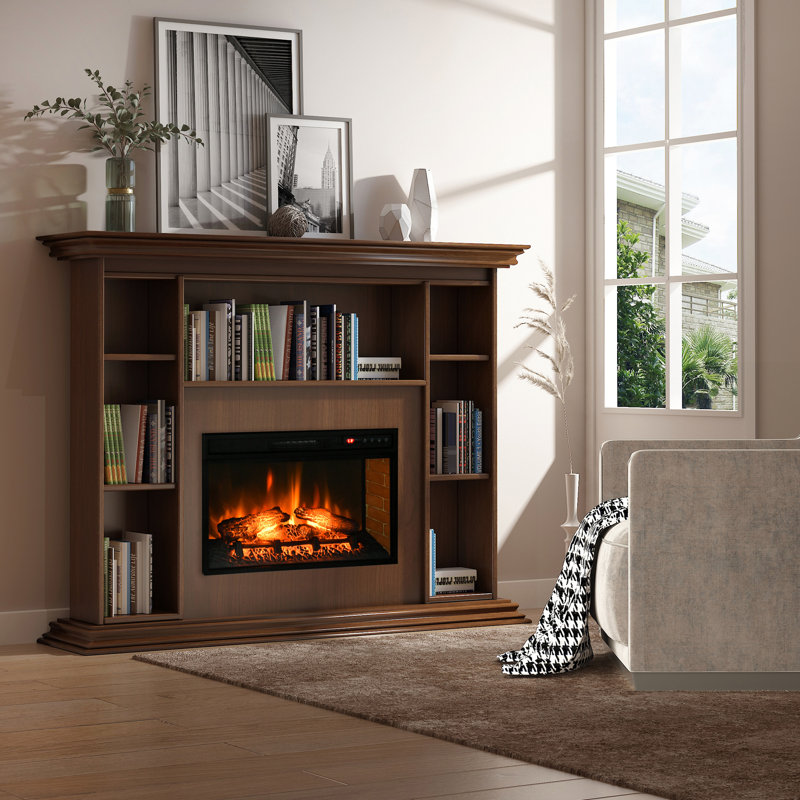 Foyer électrique encastrable 1400W 14 po, 27 po, noir, donne un foyer à zone de confort semblable à une flamme, 1400 W, télécommandé avec flamme réaliste
