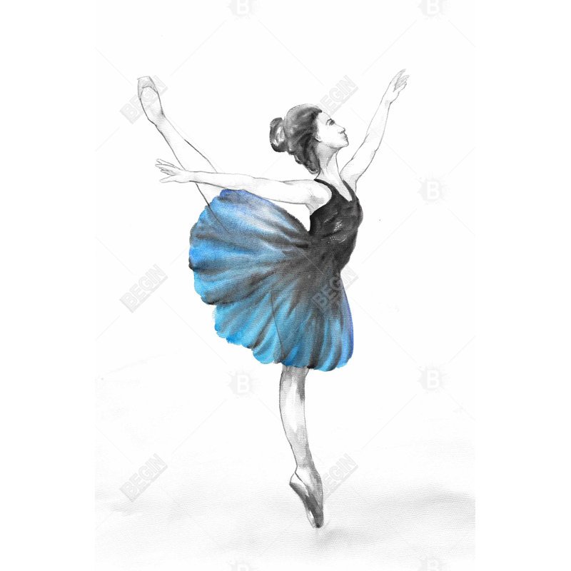 Small blue ballerina Bath Mat with Non-Slip Backing - Quick Dry Memory Foam Bathroom Rug - Absorbent - Modern Plush Spa-Style - Machine Washable