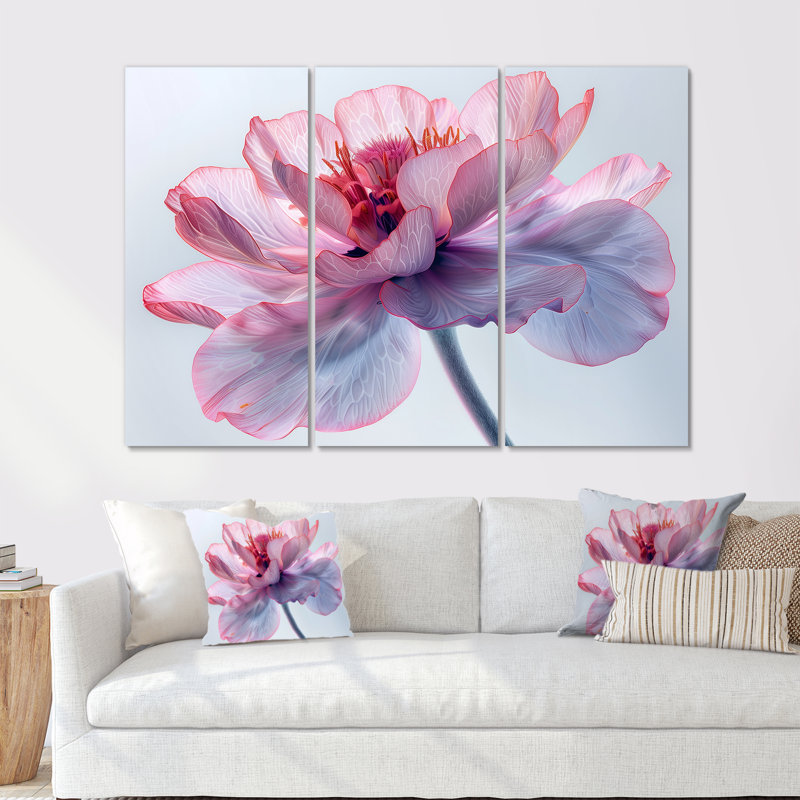 Rose, blanc, souci chaud, photo, souci, ensemble d'art mural, H 28 po x l 36 po x P 1 po
