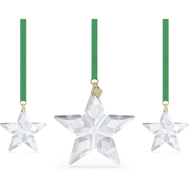 Annual Edition 2023 Snowflake Hanging Ornament Set, Clear Swarovski Crystals, Part Of The Swarovski Annual Edition Collection