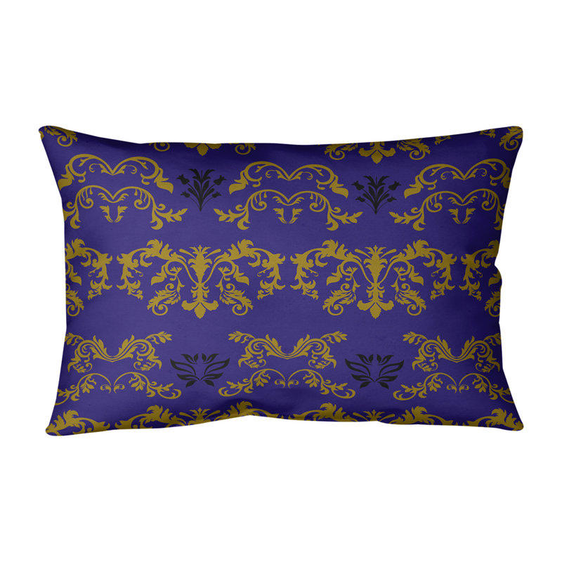 Housse et insert de coussin rectangulaire Baltimore Football Baroque, Faux lin, Mauve / Jaune / Noir