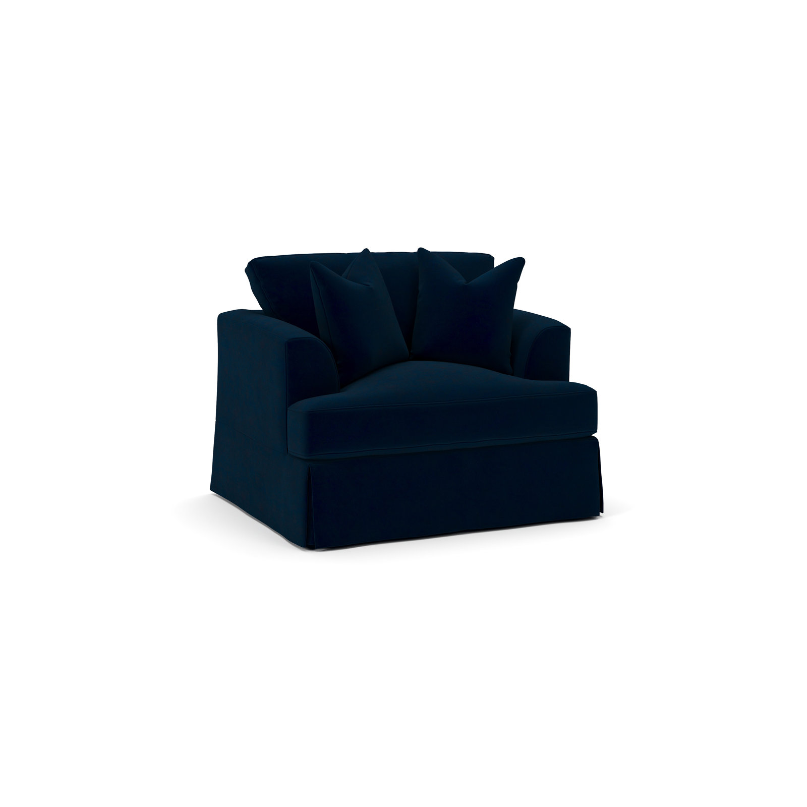 Lucia Upholstered Armchair, Bella Ink Blue Performance Velvet