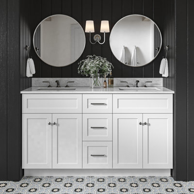 Partham 61" Double Bathroom Vanity Set