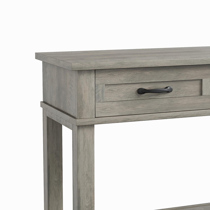 Console grise à 3 tiroirs et tablette inférieure ouverte - imperméable, facile à nettoyer, conception étroite pour le vestibule ou le salon - Couleur: gris