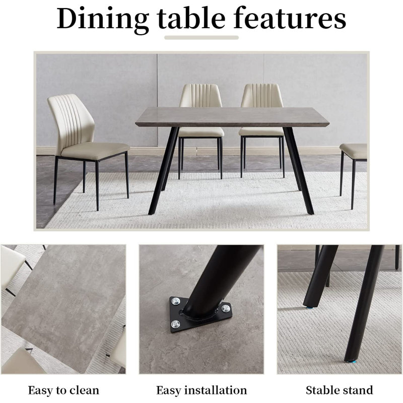 Rectangular Table, Kitchen Dining Table Home Furniture, 31.4" W x 47.2" L