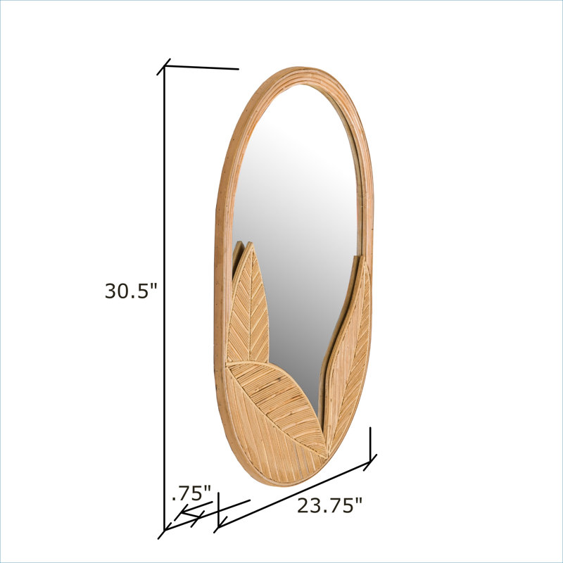 Bamboo Oval Mirror