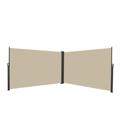 276" X 71''Retractable Side Awning, Waterproof & UV-Resistant,  Privacy Screen Divider Roll Up Balcony(Grey)