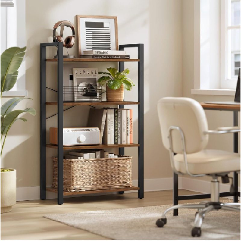 Alaira 120cm H x 66cm W Steel Standard Bookcase