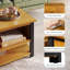 Table basse Trapeze, pieds en fer - brun teck-115186936