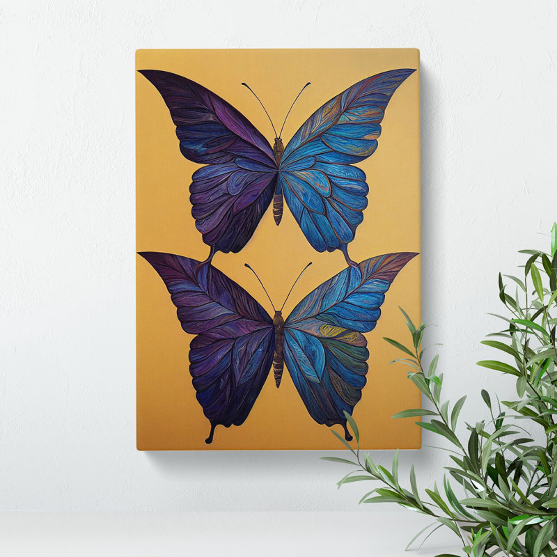 Majestic Butterflies - Wrapped Canvas, 60cm H x 40cm W x 3cm D