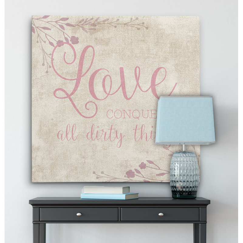 " Love Conquers ", Wrapped Canvas, 16" H x 16" W x 1.5" D