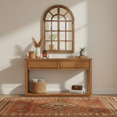 Console de 32 po et ensemble de miroirs en bois de 36 po pour table d'appoint