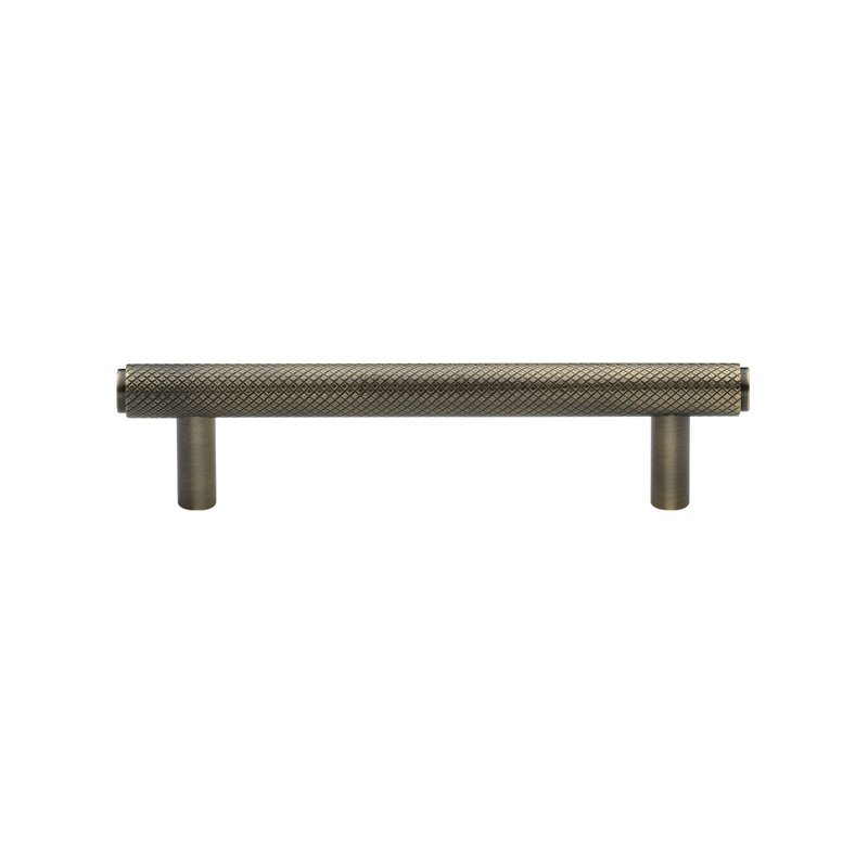 Heritage Brass Signac Heritage Cabinet Pull Complete Knurl Design, Antique Brass, 9.6cm H x 11cm W x 12.8cm D