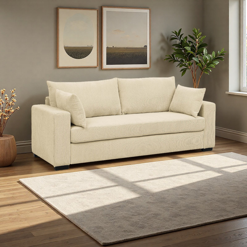 Corduroy Sofa, Cream