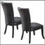 Ensemble de 2 chaises de salle à manger modernes en similicuir noir